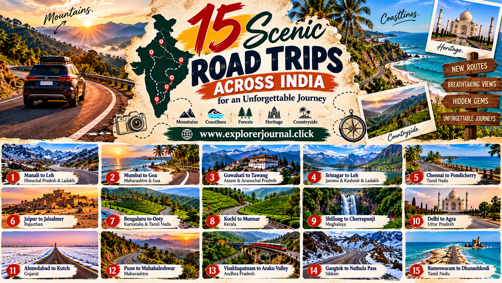 15 Scenic Road Trips Across India for an Unforgettable Journey