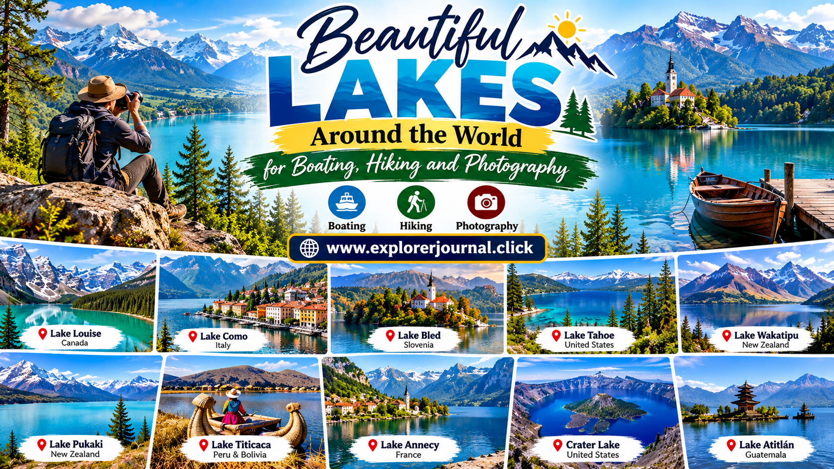 Beautiful Lakes Around the World for Boating, Hiking and Photography