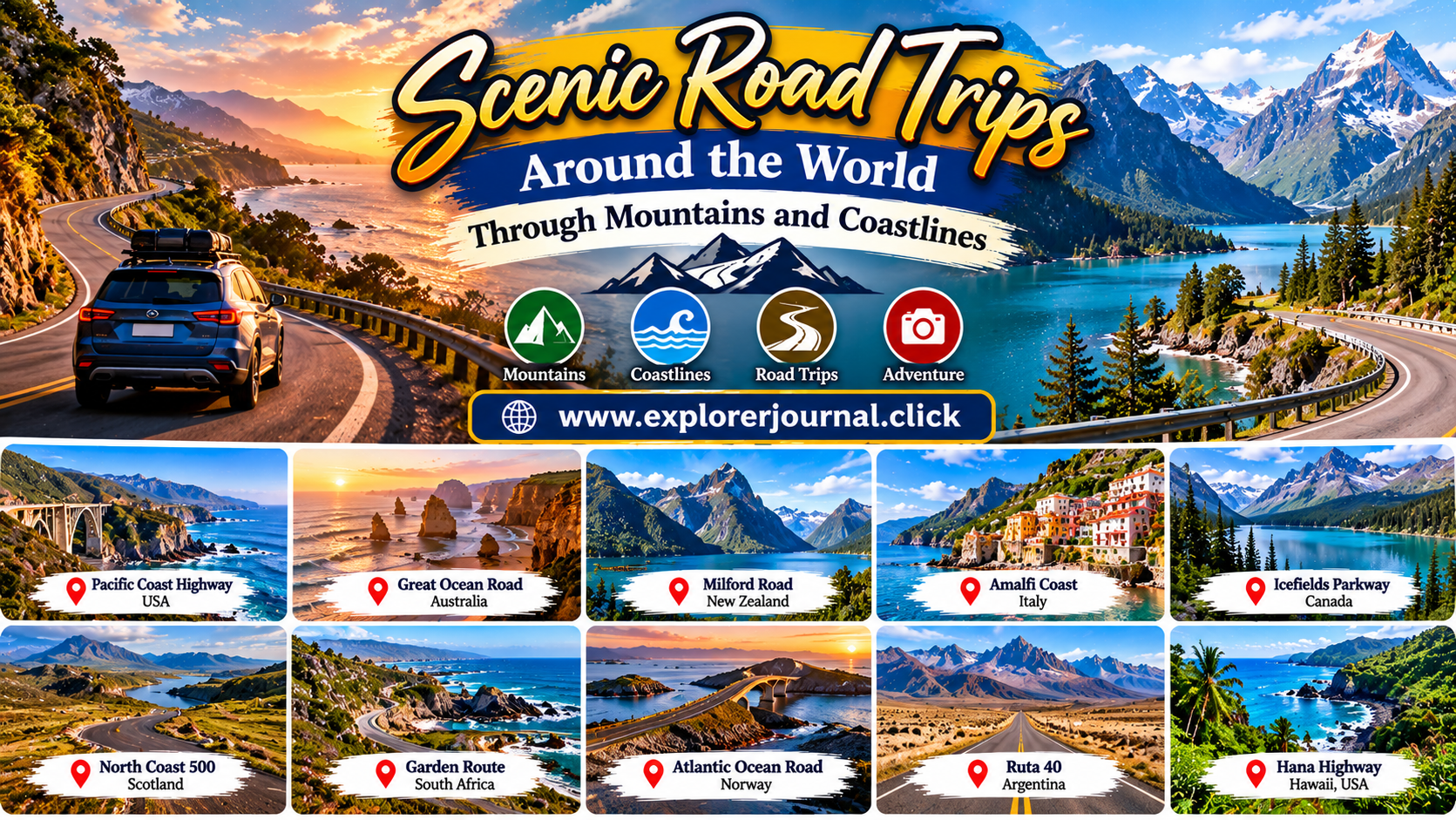 Scenic Road Trips Around the World Through Mountains and Coastlines