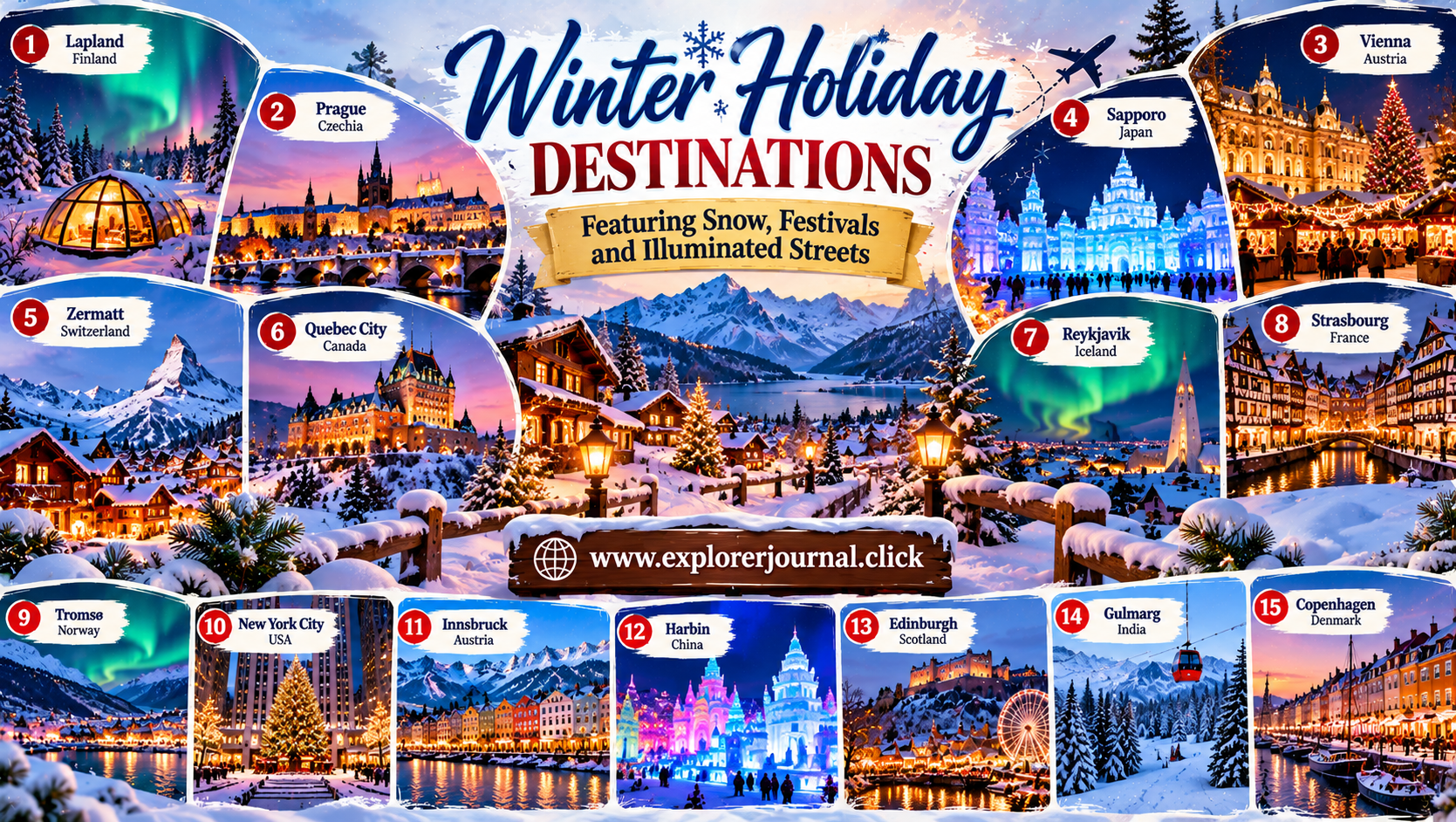 Winter Holiday Destinations Featuring Snow, Festivals and Illuminated Streets